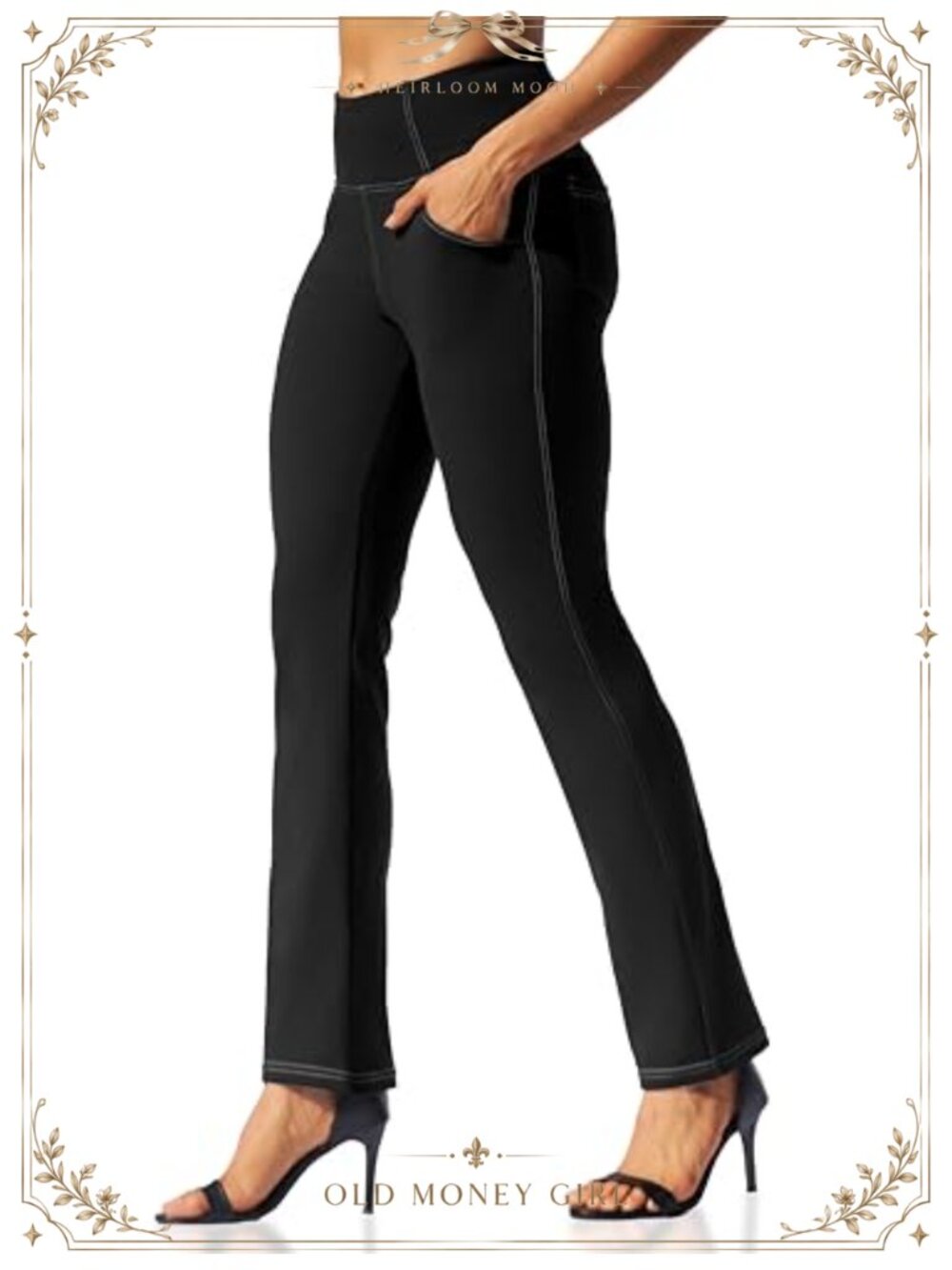 Women's Straight Leg Leggings High Waisted Yoga Pants with Pockets